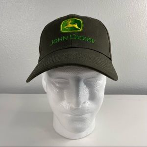 John Deere Charcoal Embroidered Adjustable Hat Cap NWOT